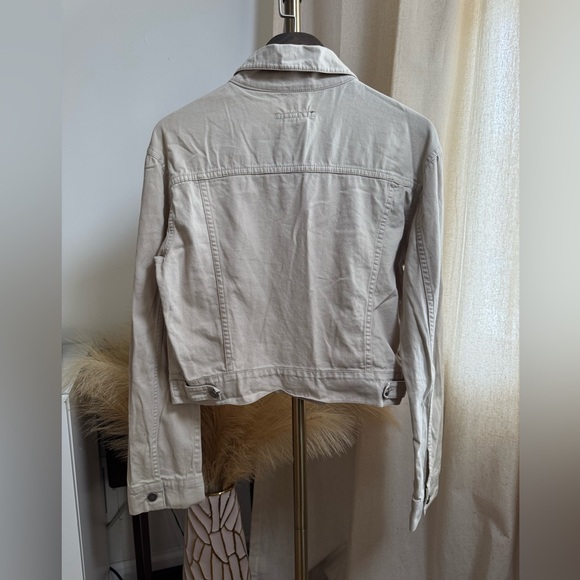 Theory Light Beige Jean Jacket | Large - Picture 5 of 5
